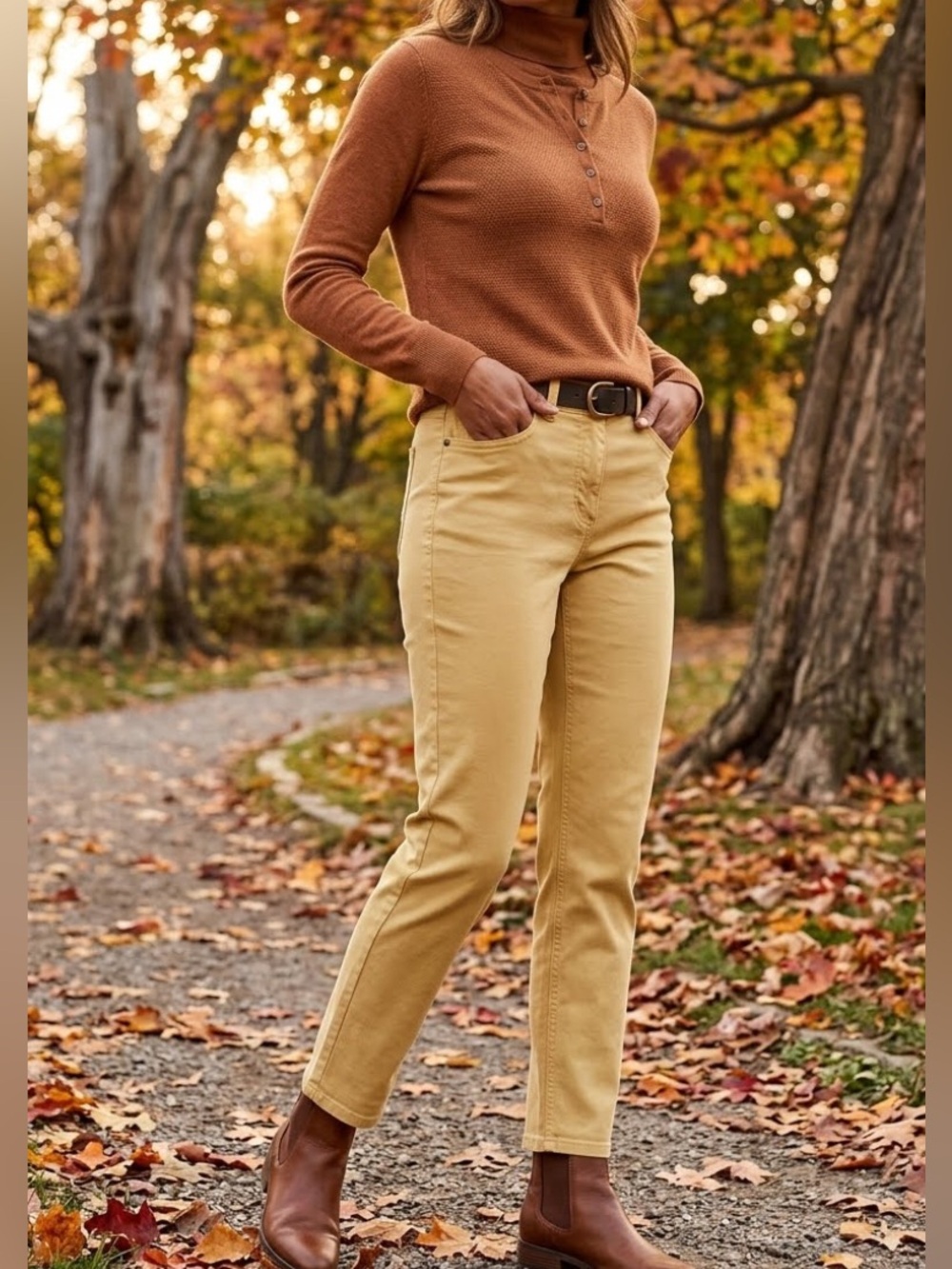 NWT B. Copenhagen Maggie Mid Rise Straight Jeans Yellow 38 US 8 scandi girl boho